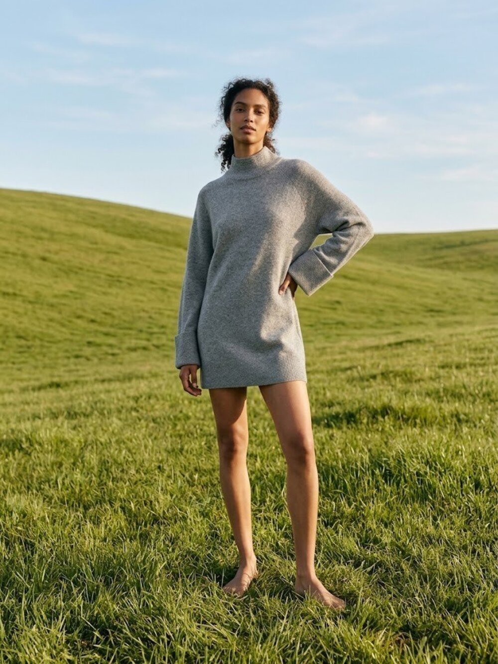 NWT Reformation Tate in Mid Grey Regenerative Wool Sweater Mini Dress S